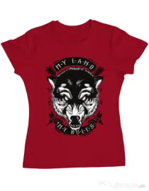 Tricou ADLER dama My Land My Rules Rosu