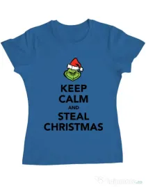 Tricou ADLER dama Steal Christmas Albastru azuriu
