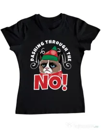 Tricou ADLER dama Dashing through the no Negru