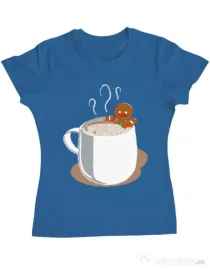 Tricou ADLER dama Gingerbread man Albastru azuriu