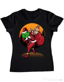 Tricou ADLER dama Grinch stole Christmas Negru