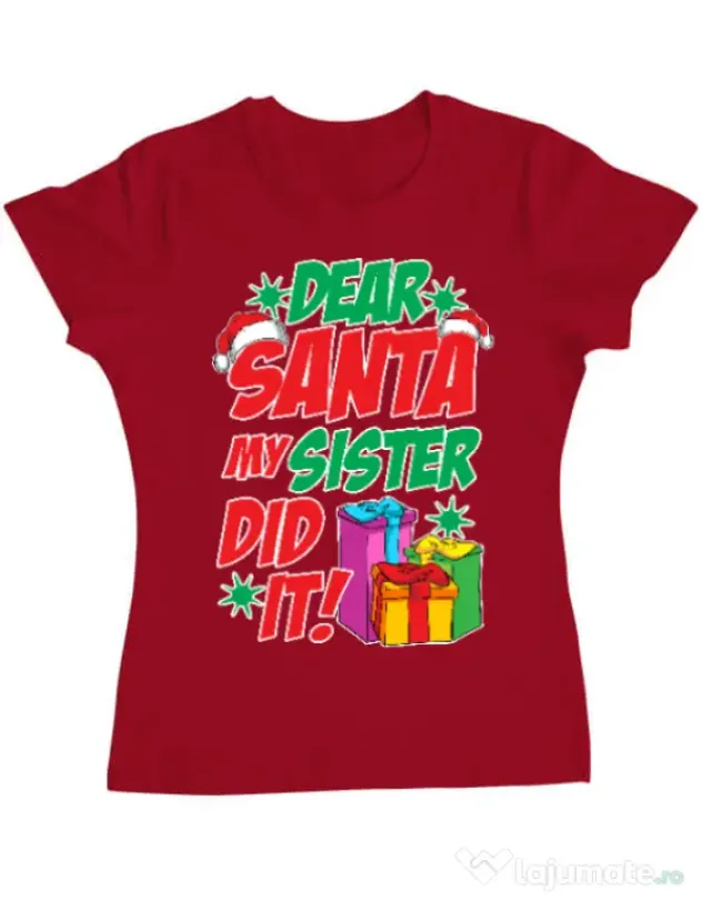 Tricou ADLER dama My sister did it Rosu