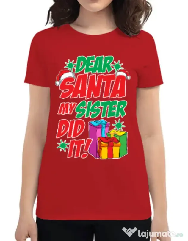 Tricou ADLER dama My sister did it Rosu