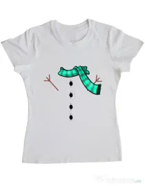 Tricou ADLER dama Snowman Alb