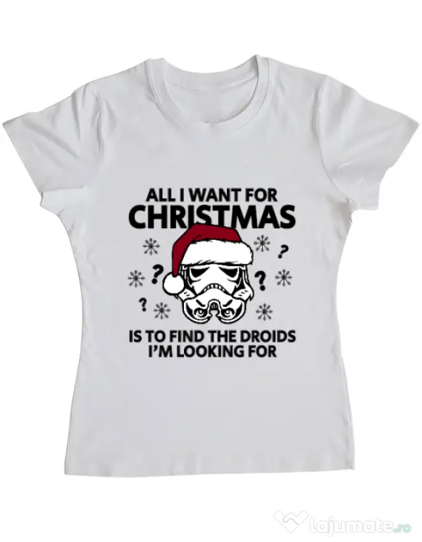 Tricou ADLER dama Christmas Trooper Alb
