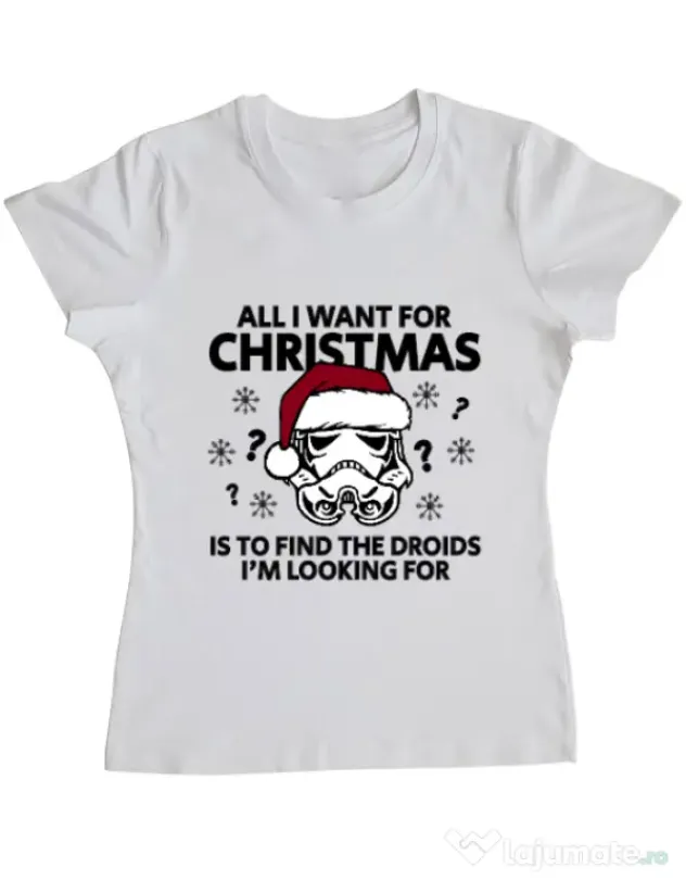 Tricou ADLER dama Christmas Trooper Alb