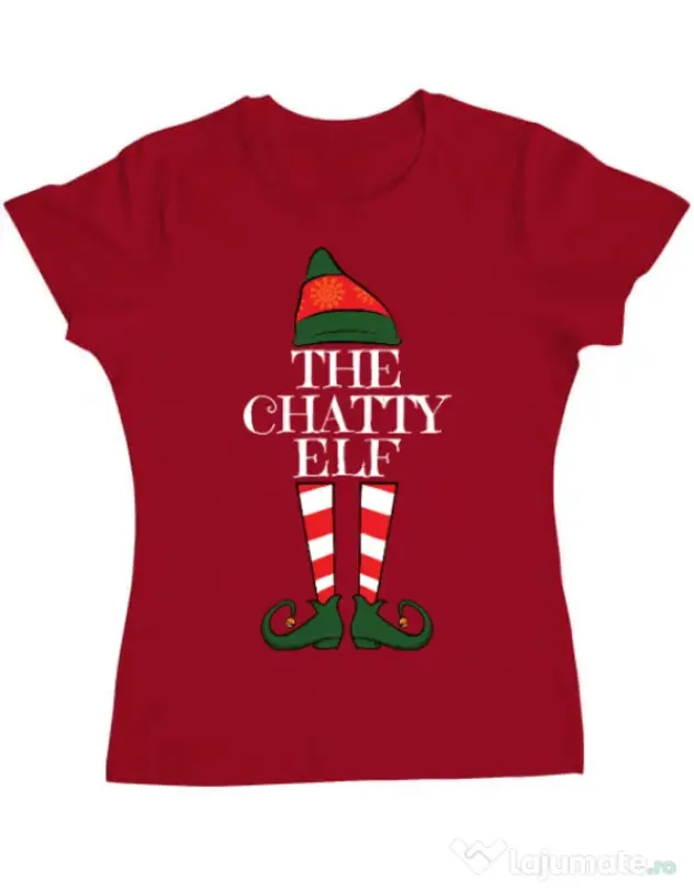 Tricou ADLER dama The chatty elf Rosu