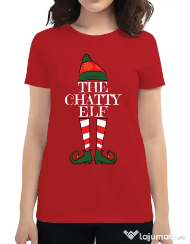 Tricou ADLER dama The chatty elf Rosu