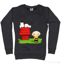 Bluza ADLER dama Stewie and Snoopy Negru melanj