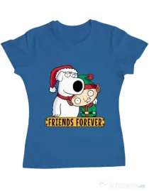 Tricou ADLER dama Friends forever Albastru azuriu