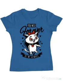 Tricou ADLER dama Forever my always Albastru azuriu