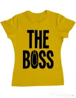 Tricou ADLER dama The boss Galben