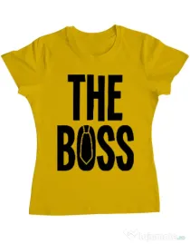 Tricou ADLER dama The boss Galben