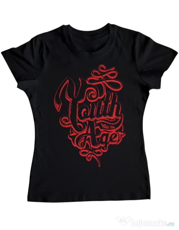 Tricou ADLER dama Youth has no age Negru