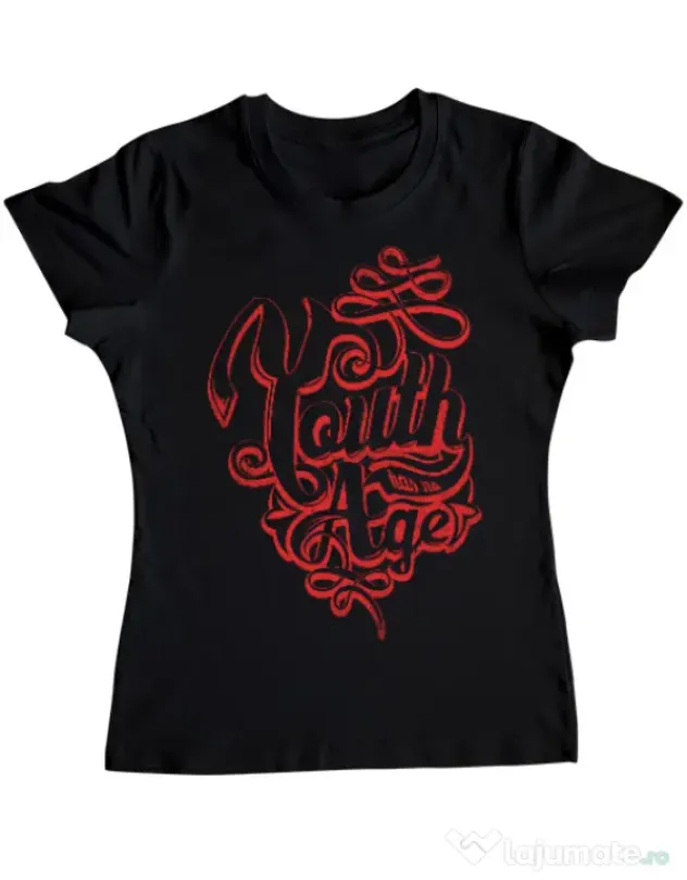 Tricou ADLER dama Youth has no age Negru