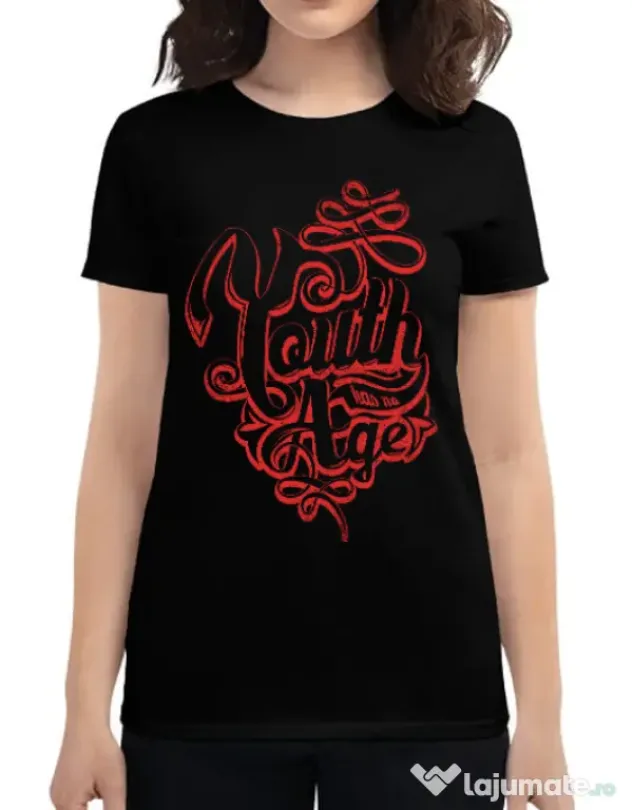 Tricou ADLER dama Youth has no age Negru