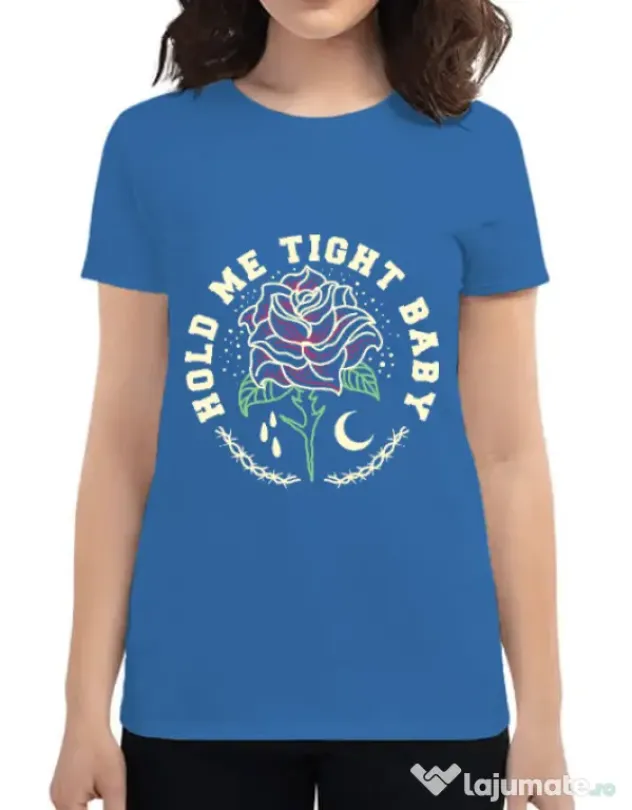Tricou ADLER dama Hold me tight Albastru azuriu