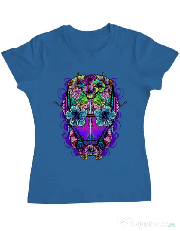 Tricou ADLER dama Flower helmet Albastru azuriu