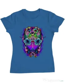 Tricou ADLER dama Flower helmet Albastru azuriu