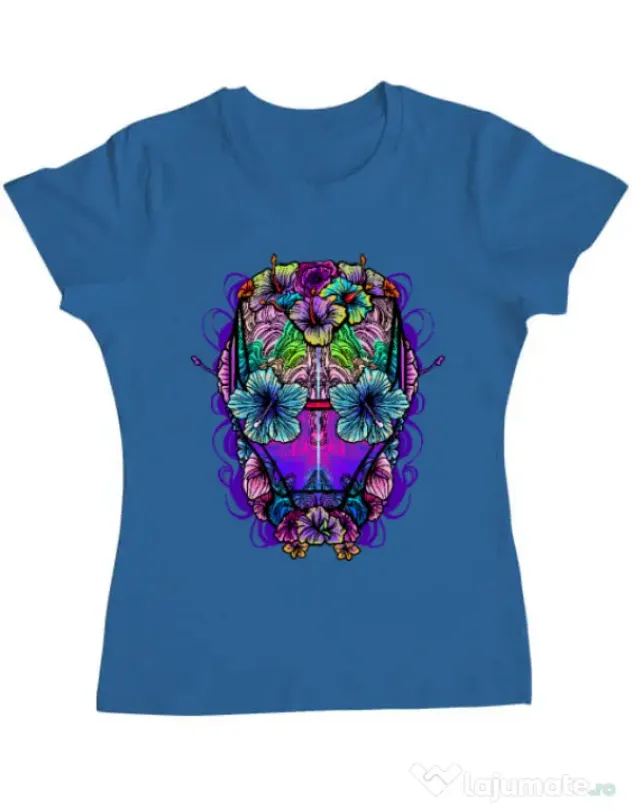 Tricou ADLER dama Flower helmet Albastru azuriu