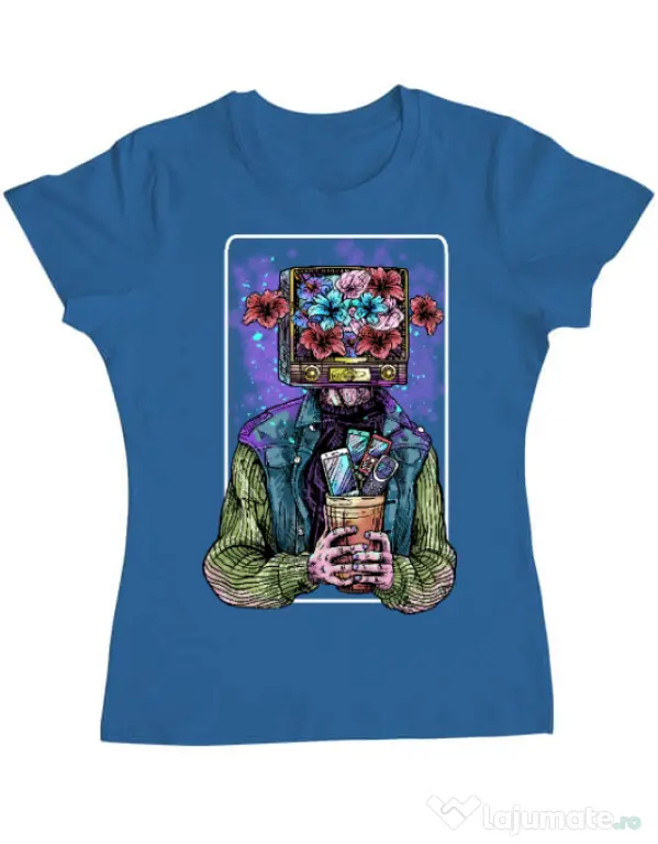 Tricou ADLER dama Human milenial Albastru azuriu