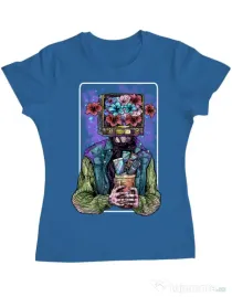 Tricou ADLER dama Human milenial Albastru azuriu