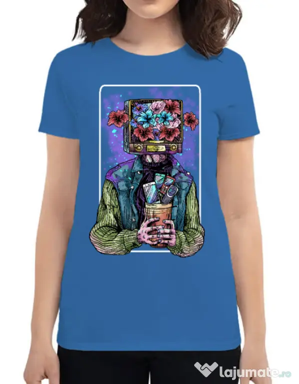 Tricou ADLER dama Human milenial Albastru azuriu