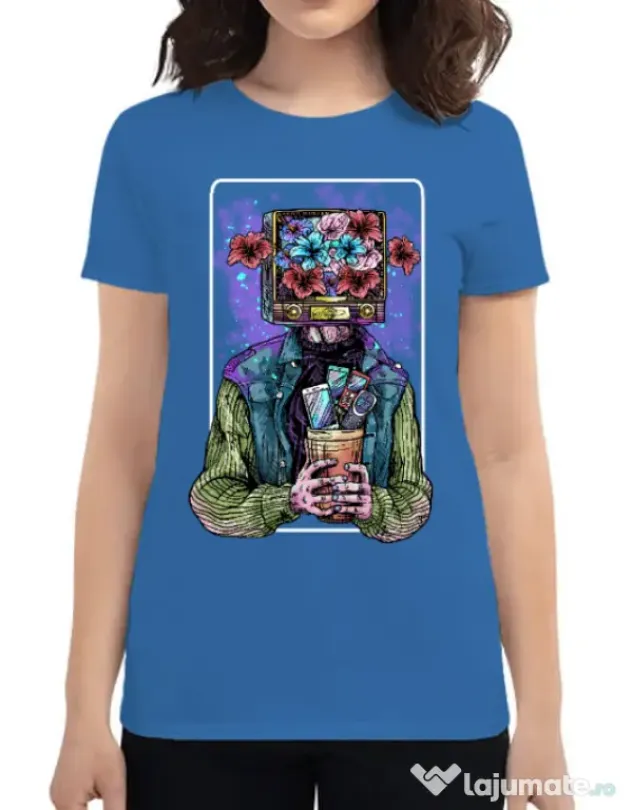 Tricou ADLER dama Human milenial Albastru azuriu