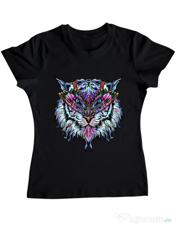 Tricou ADLER dama Tiger buterfly Negru