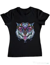 Tricou ADLER dama Tiger buterfly Negru