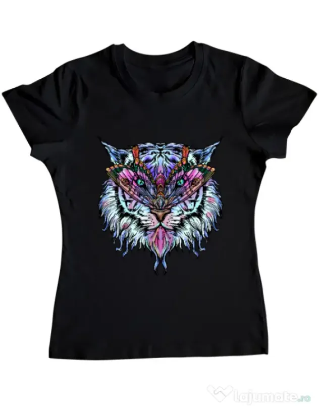 Tricou ADLER dama Tiger buterfly Negru