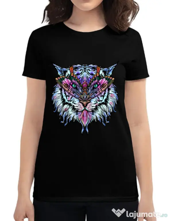 Tricou ADLER dama Tiger buterfly Negru