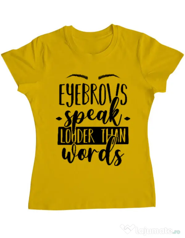 Tricou ADLER dama Eyebrows speak louder Galben