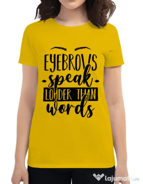 Tricou ADLER dama Eyebrows speak louder Galben