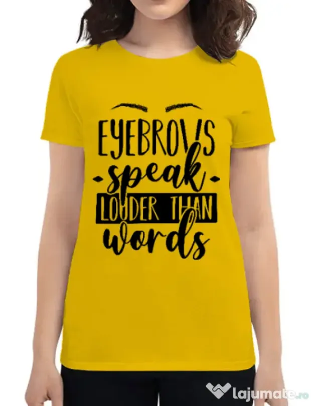 Tricou ADLER dama Eyebrows speak louder Galben