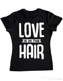 Tricou ADLER dama Love is in the hair Negru