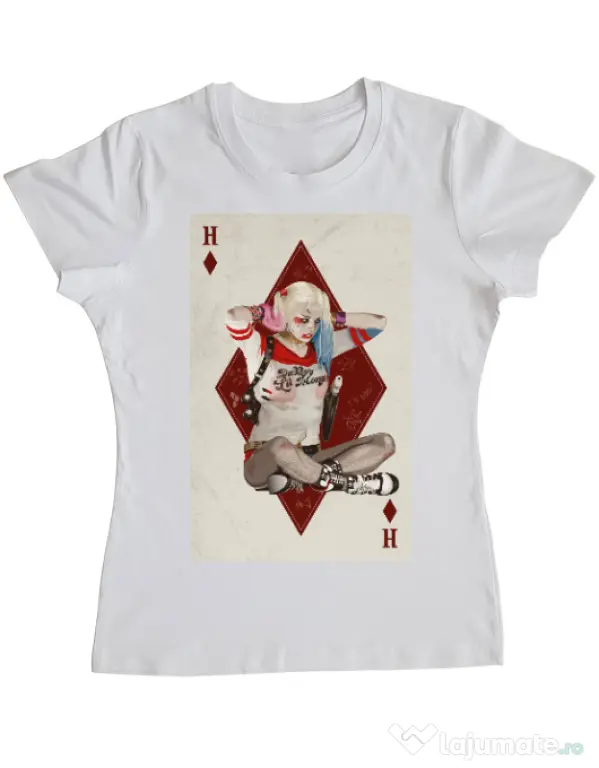 Tricou ADLER dama Harley Card Alb