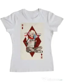Tricou ADLER dama Harley Card Alb