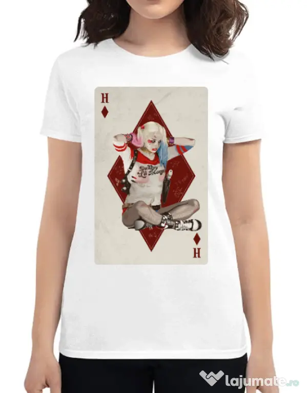 Tricou ADLER dama Harley Card Alb