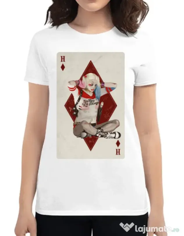 Tricou ADLER dama Harley Card Alb