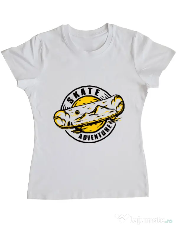 Tricou ADLER dama Skate adventure Alb