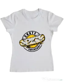 Tricou ADLER dama Skate adventure Alb