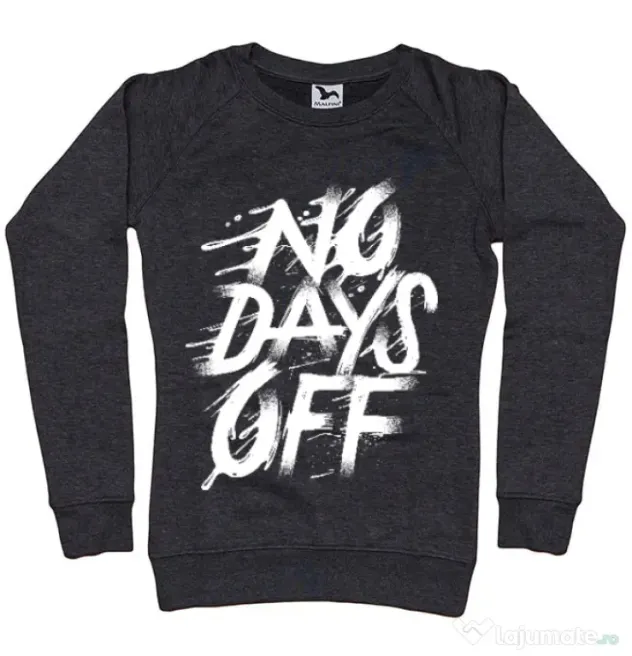 Bluza ADLER dama No days off Negru melanj