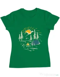Tricou ADLER dama Camping Verde mediu