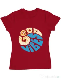 Tricou ADLER dama Good vibes and wave Rosu