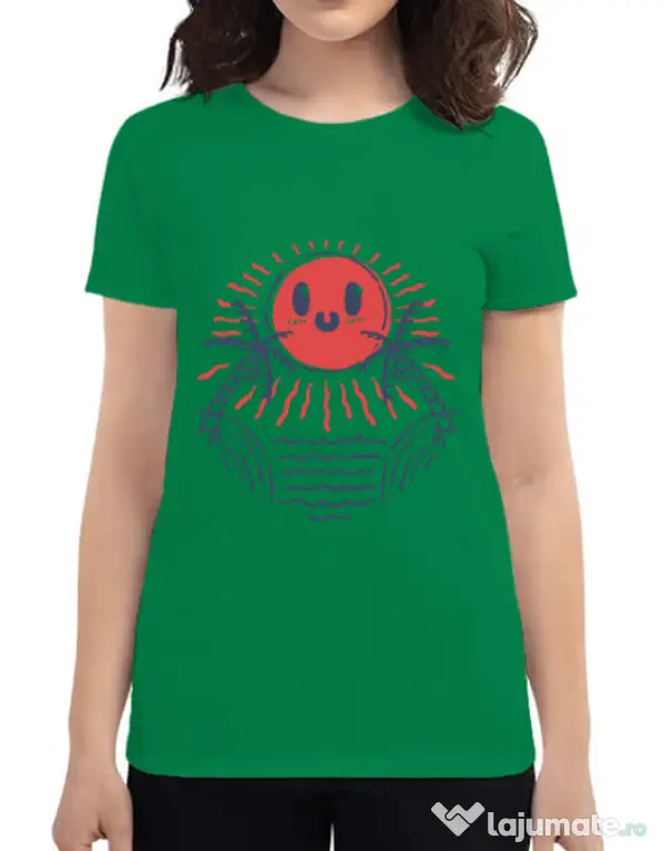 Tricou ADLER dama Hello sunset Verde mediu
