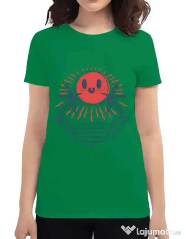 Tricou ADLER dama Hello sunset Verde mediu