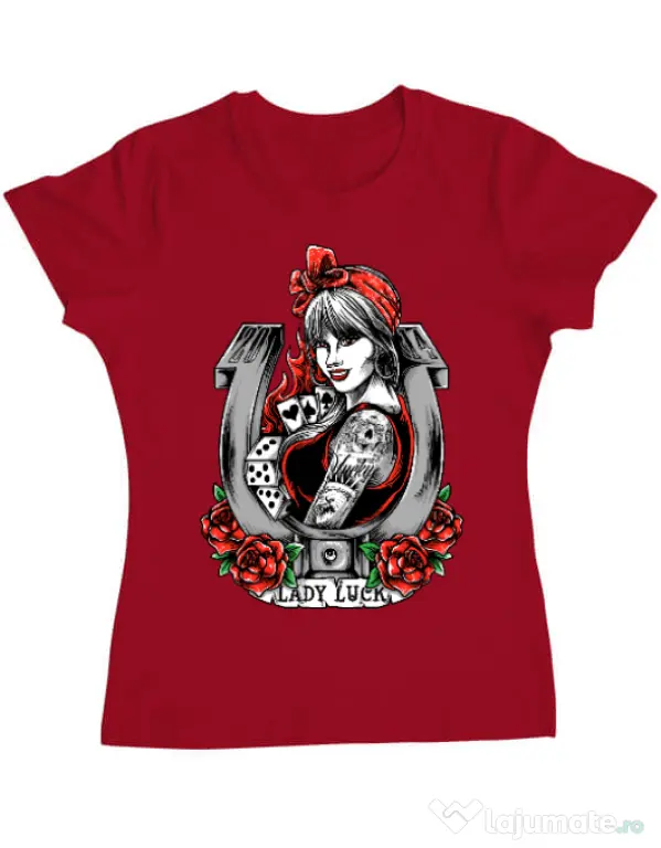 Tricou ADLER dama Lady luck Rosu