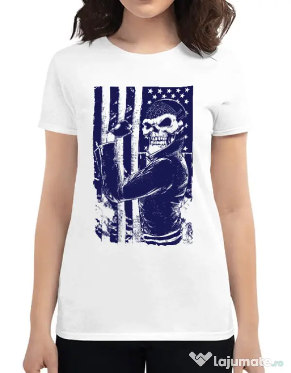 Tricou ADLER dama Motorist Alb