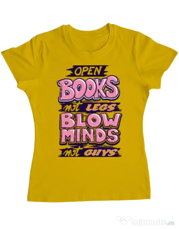 Tricou ADLER dama Open books Galben
